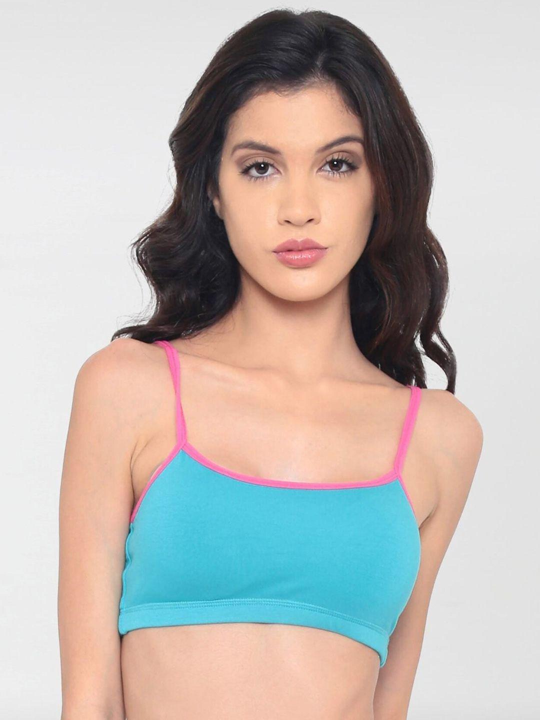 laavian women turquoise blue non padded non wired beginners bra