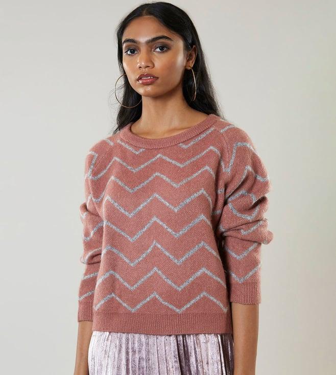 label ritu kumar pink abstract short pullover