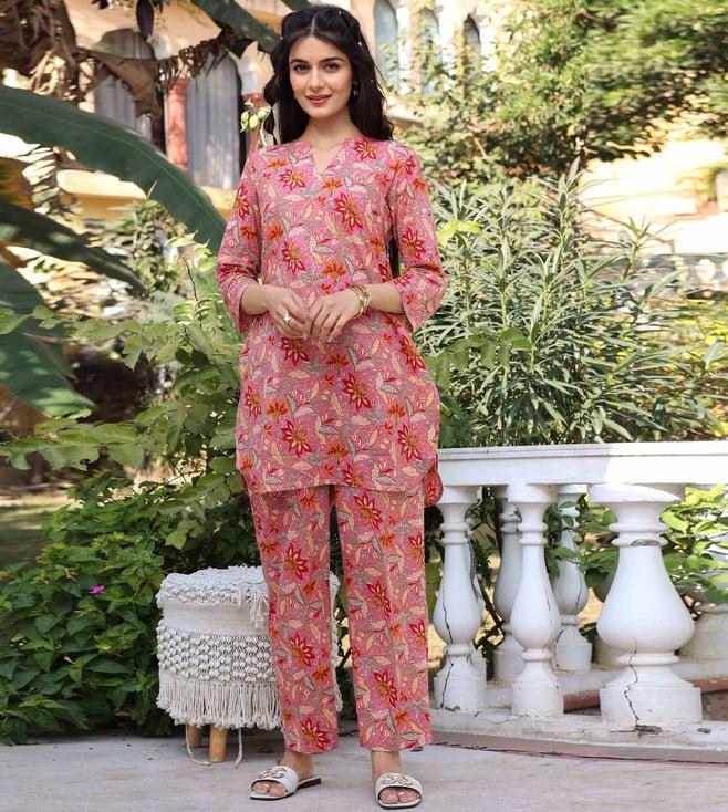 label aditi hundia multi cotton carina co-ord set