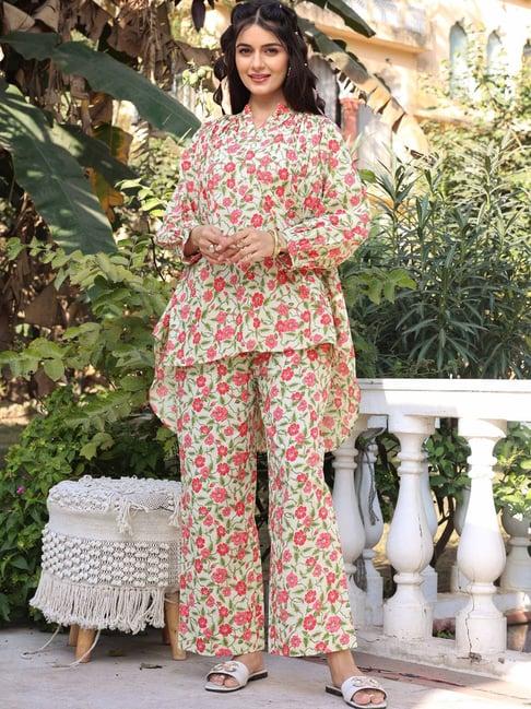 label aditi hundia off white cotton selena co-ord set