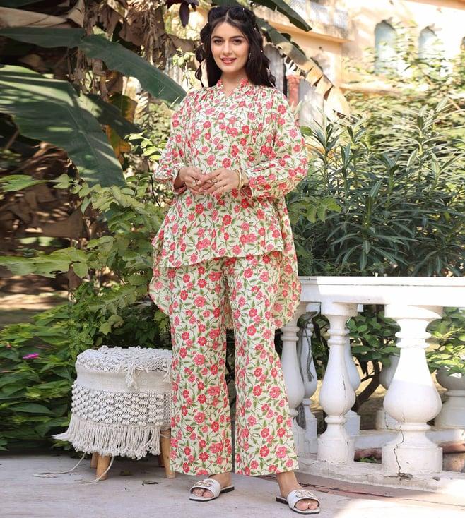 label aditi hundia off white cotton selena co-ord set