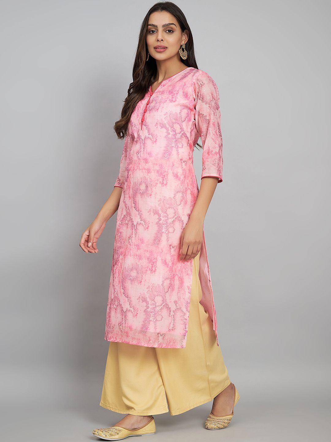 label khoj women ethnic motifs printed thread work kurta