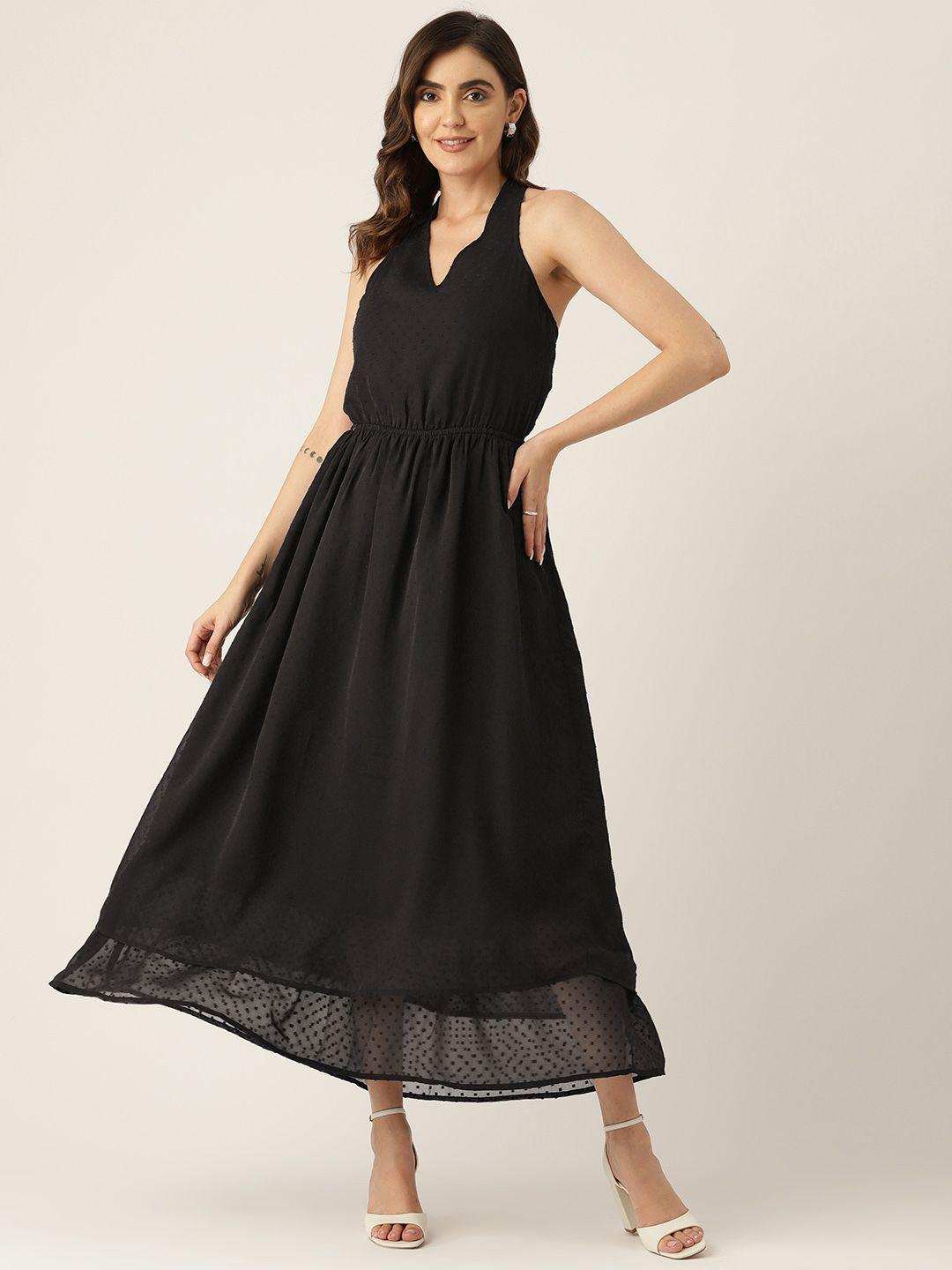 label regalia black chiffon a-line dress