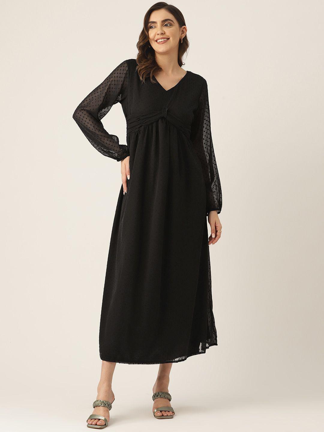 label regalia black chiffon a-line maxi dress