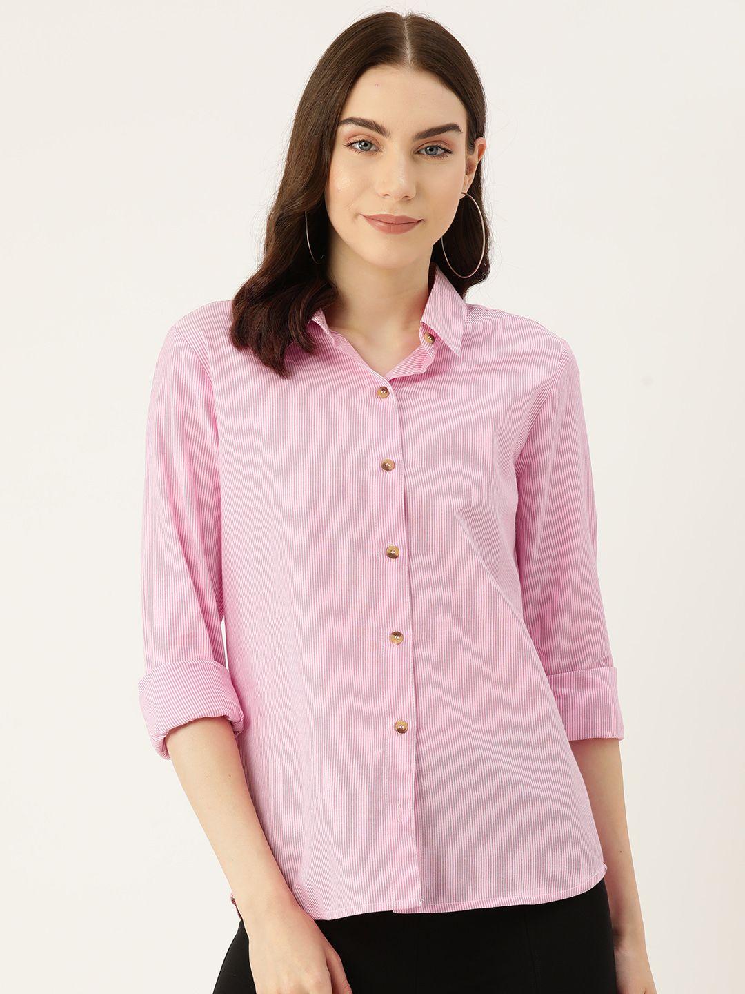label regalia women pinstripes casual shirt