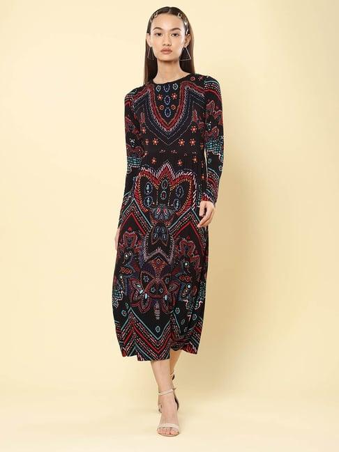 label ritu kumar black floral dress