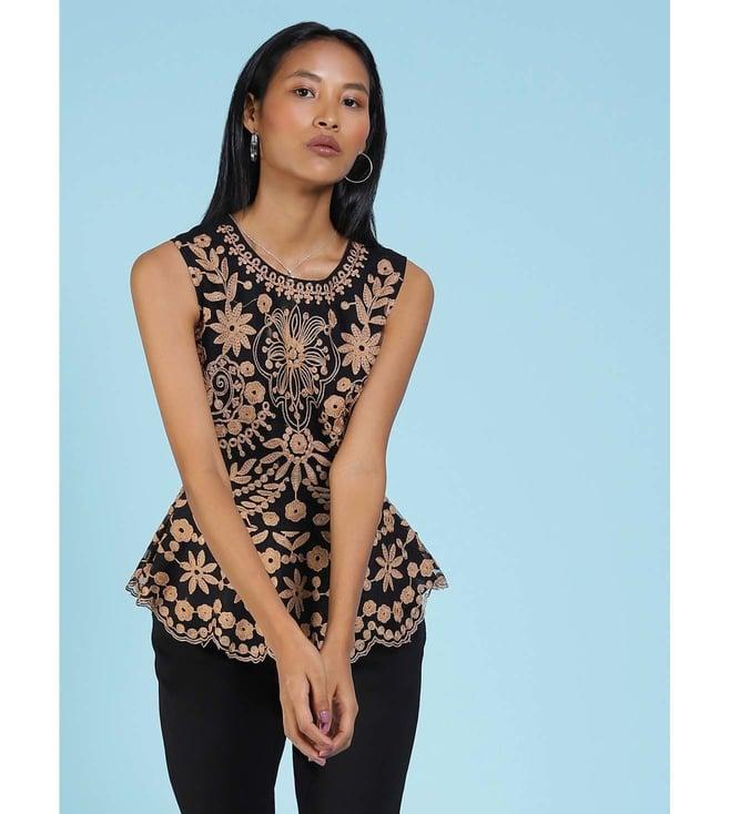 label ritu kumar black lace top