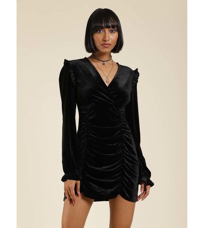 label ritu kumar black velvet short dress