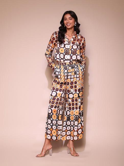 label ritu kumar brown printed co-ord set