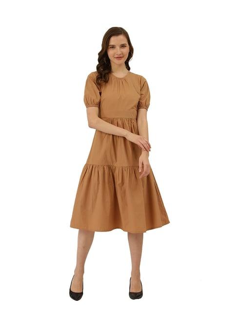 label ritu kumar brown regular fit dress