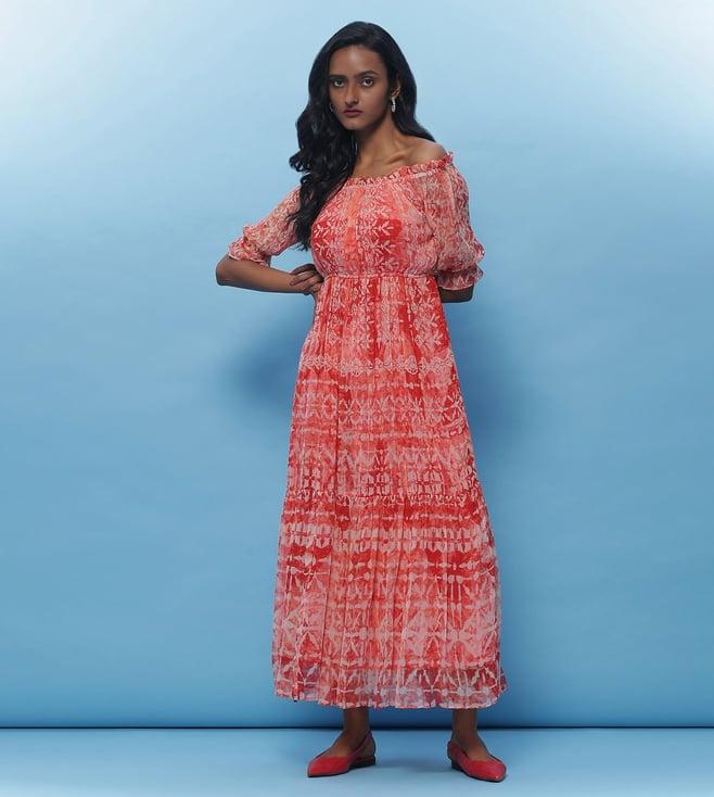 label ritu kumar coral santiago printed long dress