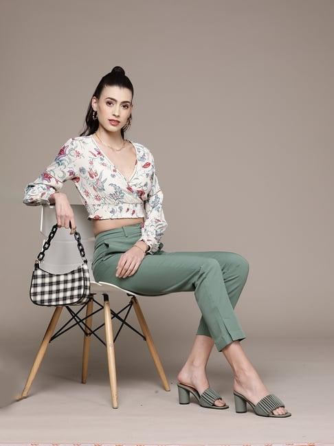 label ritu kumar ecru floral crop top