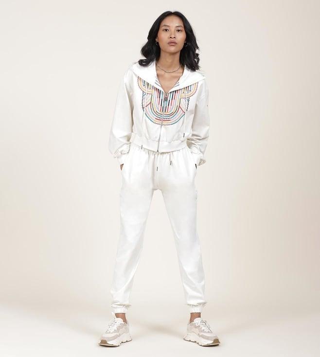 label ritu kumar full slv hood jacket with joggers pants set