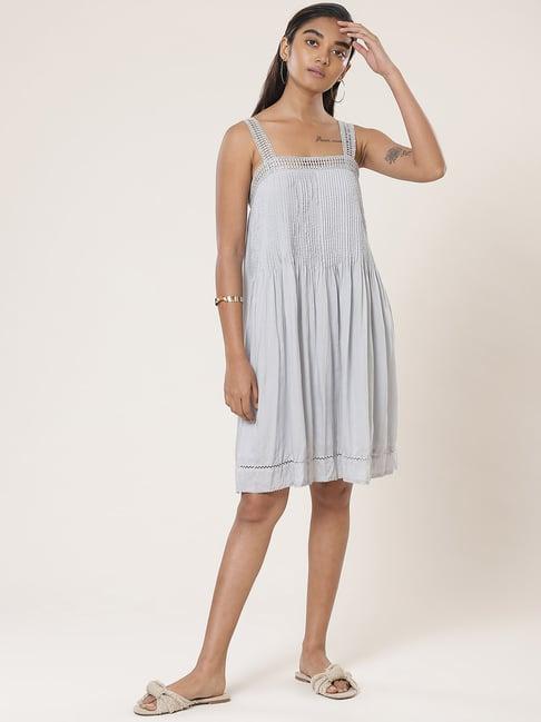 label ritu kumar grey relaxed fit dress