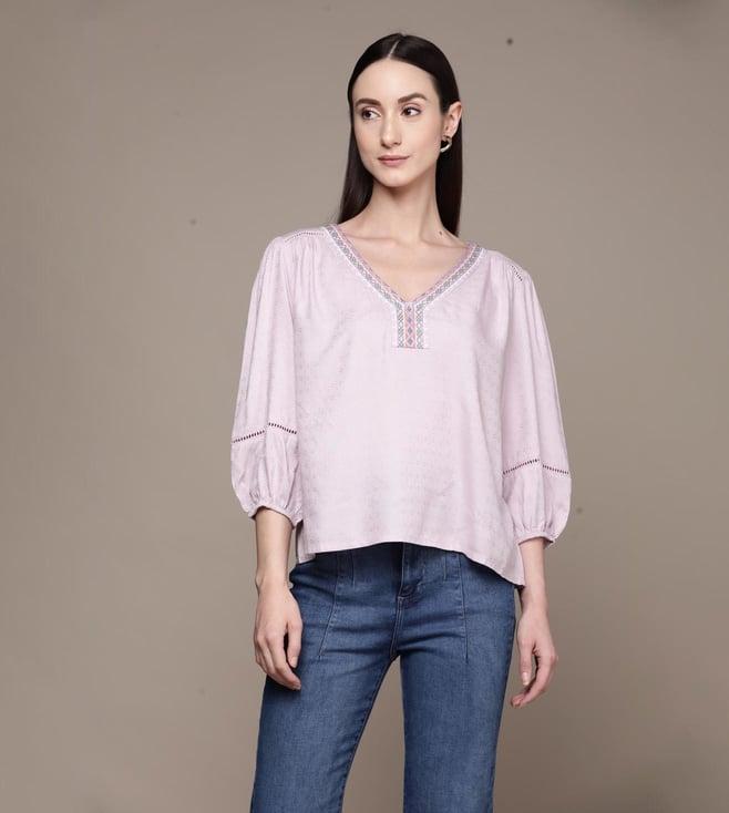 label ritu kumar lilac solid top