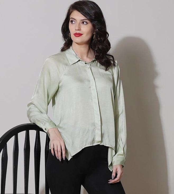 label ritu kumar mint satin shirt