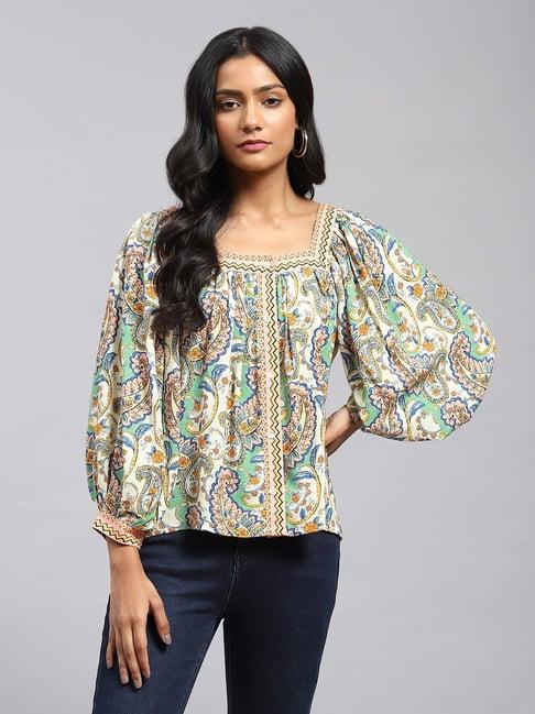 label ritu kumar multicolor printed top