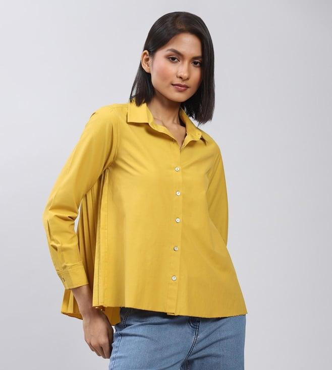 label ritu kumar mustard shirt with back pleats