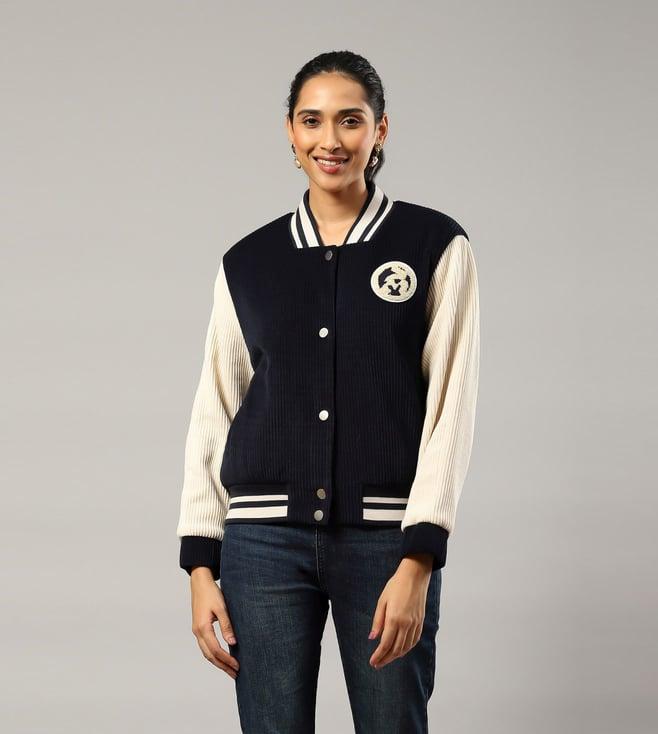 label ritu kumar navy logo jacket