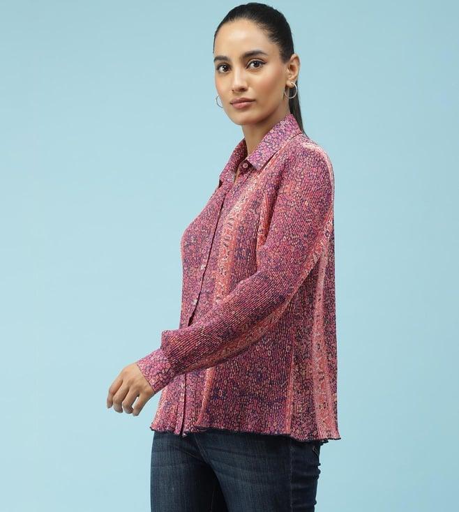 label ritu kumar navy printed shirt