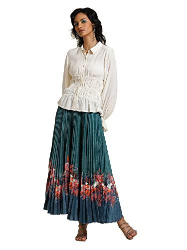 label ritu kumar off white collar neck full sleeves shirt