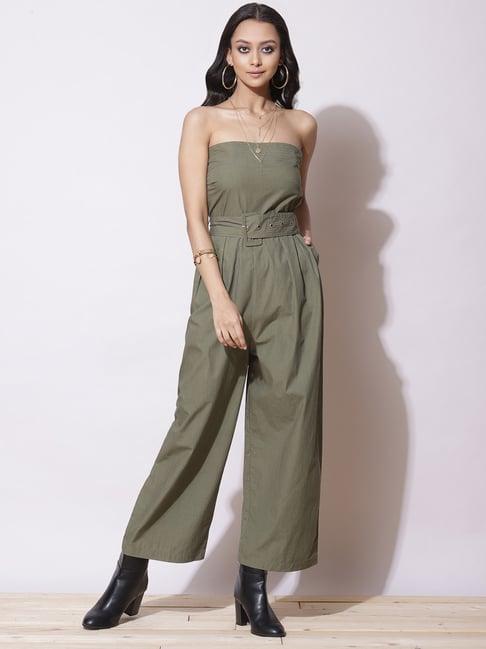 label ritu kumar olive maxi jumpsuit