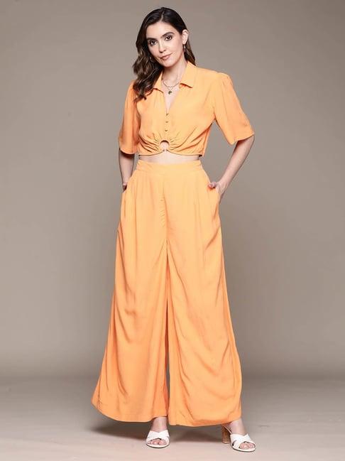 label ritu kumar orange top with palazzos