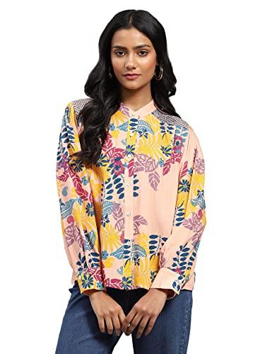 label ritu kumar pink floral printed shirt