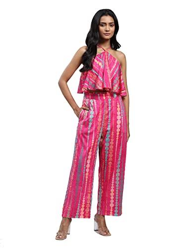 label ritu kumar pink printed top with palazzo co-ord set