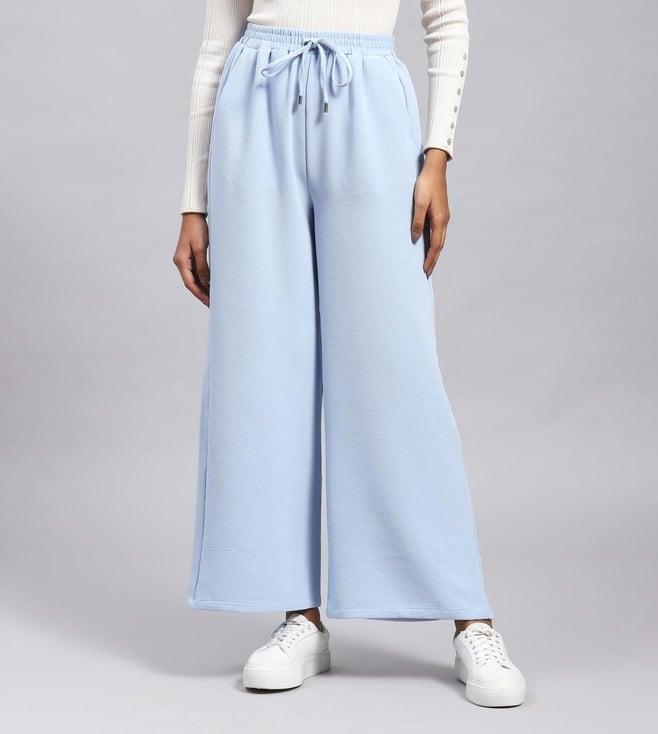 label ritu kumar powder blue elasticated pant with drawstring