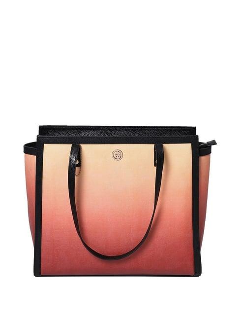 label ritu kumar red solid medium tote handbag