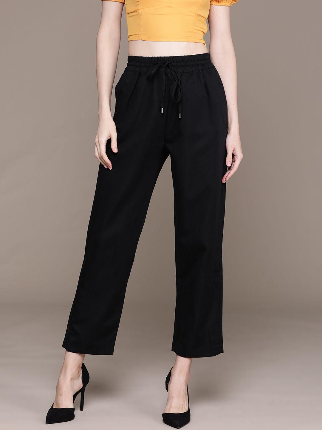 label ritu kumar relaxed straight leg straight fit pleated trousers