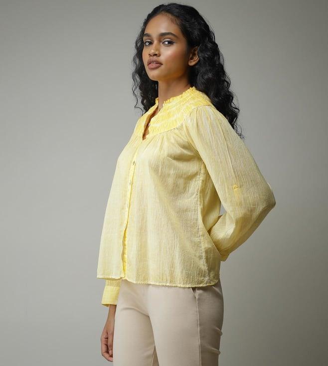 label ritu kumar round neck full sleeves solid short top