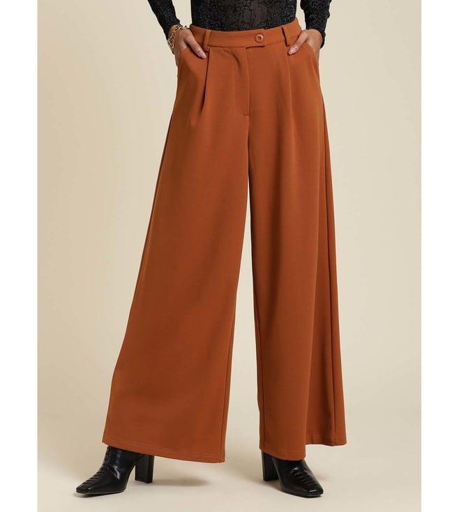 label ritu kumar tan flared pants