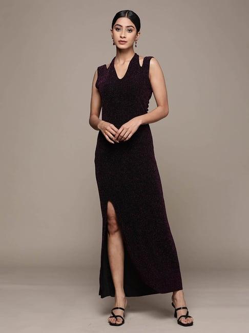 label ritu kumar wine maxi dress