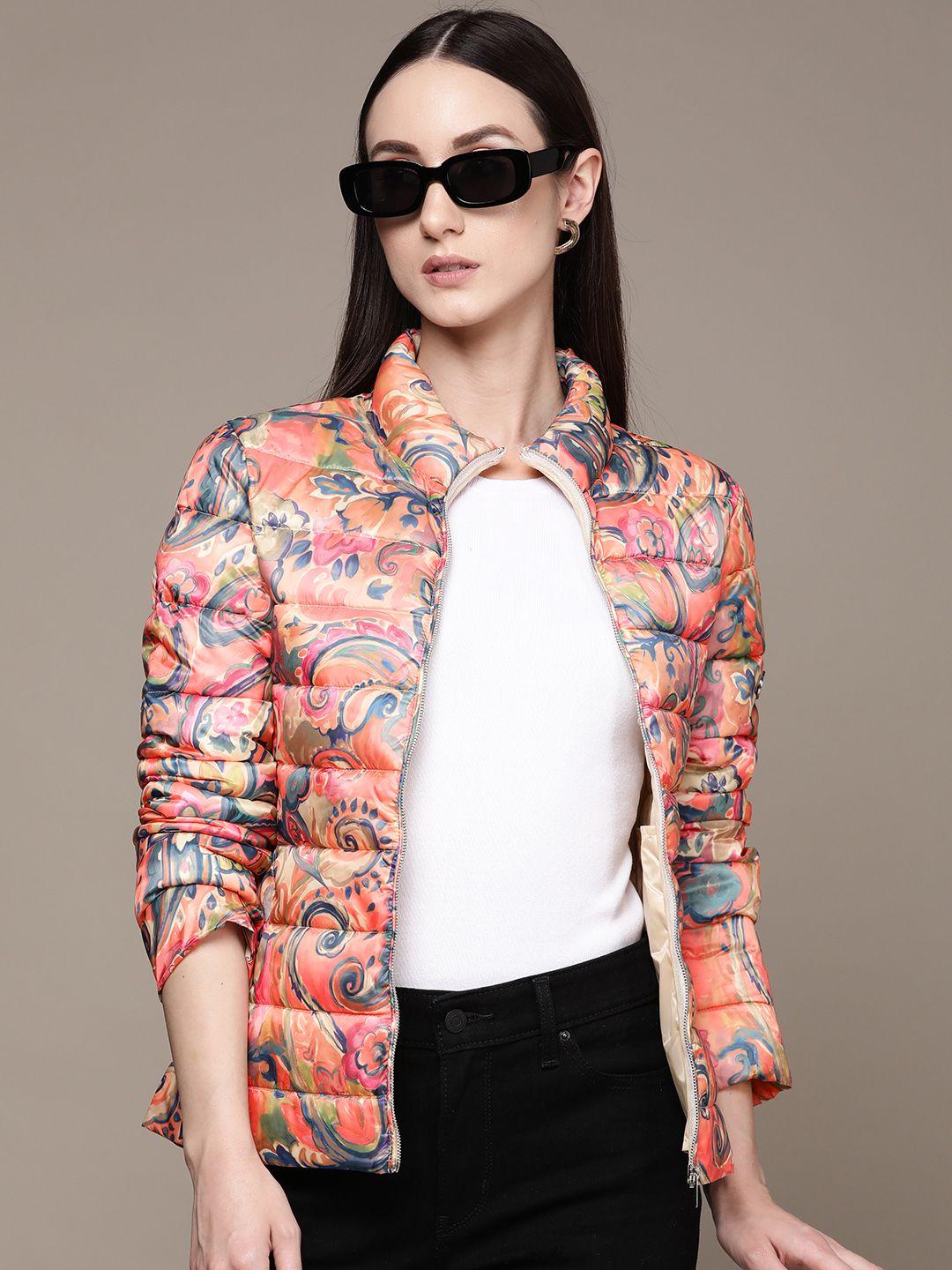 label ritu kumar women floral print puffer jacket