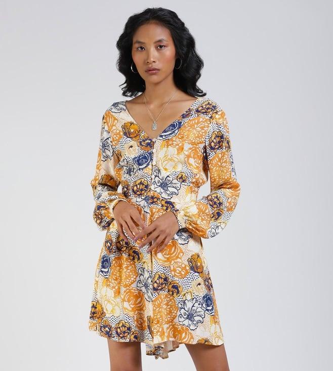 label ritu kumar yellow floral print jumpsuit