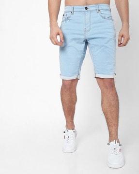 lacasa slim fit shorts with upturned hems