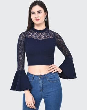 lace top with bell sleeves
