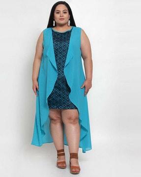 lace a-line dress with overcoat