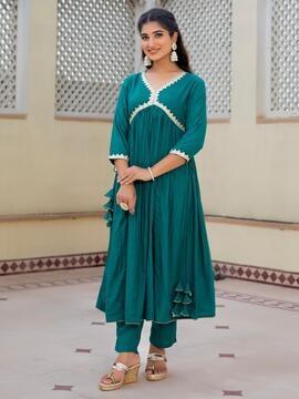 lace anarkali kurta set