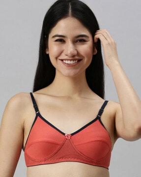 lace border bra with adjustable straps