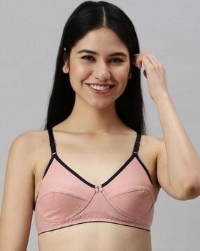 lace border bra with adjustable straps