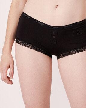 lace boyshorts with logo waistband