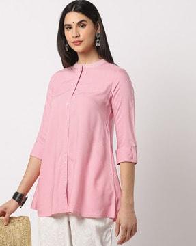 lace button-down a-line tunic