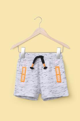 lace cotton regular fit infant boy's shorts - ecru