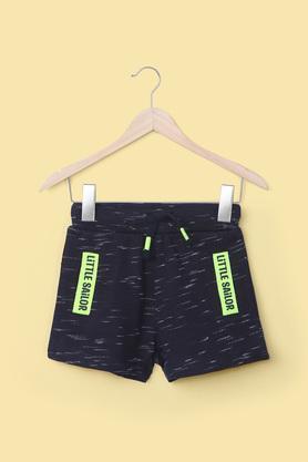 lace cotton regular fit infant boy's shorts - navy