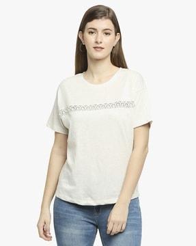 lace crew-neck t-shirt