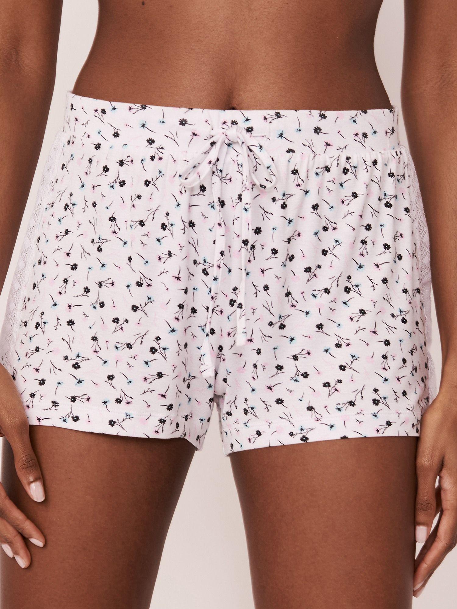 lace detail pyjama shorts