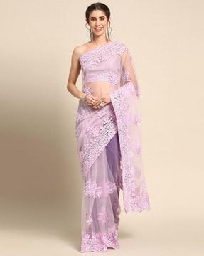 lace embroidered & embellished saree
